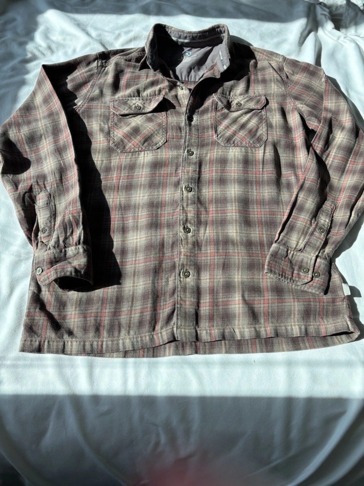Kuhl Men's Small Plaid Flannel Button Down Shirt