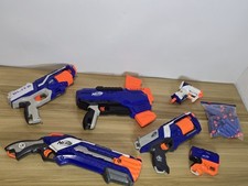 Nerf Gun Elite Bundle Roughcut Shotgun, Rukkus Disruptor Strongarm Reflex Triad.