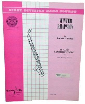 Eb ALTO SAXOPHONE Solo with Piano Sheet Music Belwin SAX Vintage WINTER RHAPSODY
