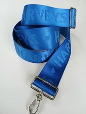 Harveys Seatbelt EMBOSSED BLUE Strap CNC Click-N-Carry For Purse Or Bag New