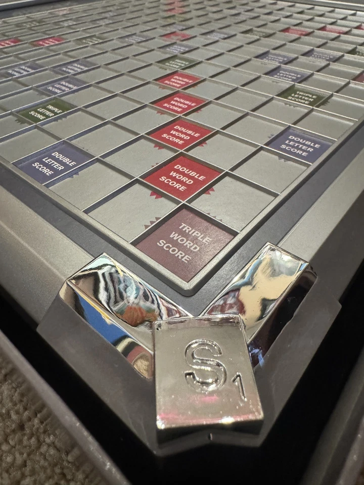 Scrabble Platinum Edition Board Game with Rotating Gameboard - 100% Complete - Image 2 of 4