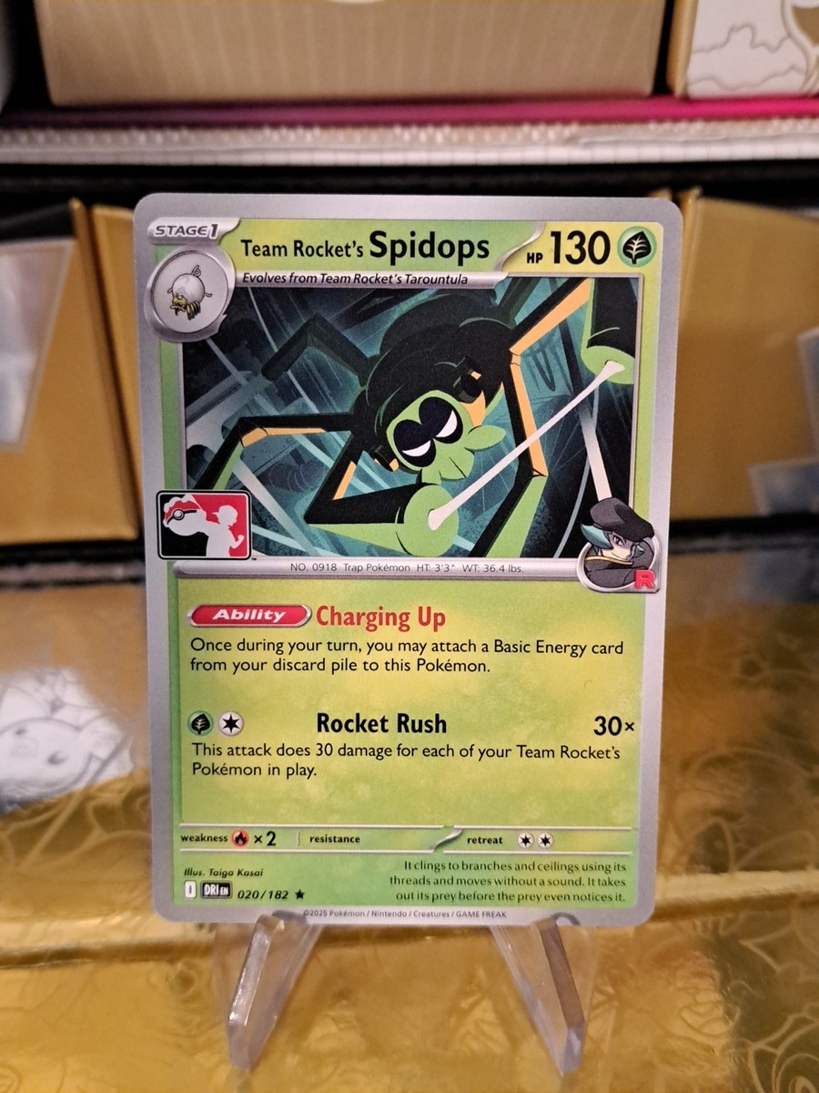 Team Rocket's Spidops Pokemon Prize Pack Series 8 Promo Pokemon Card NM/LP