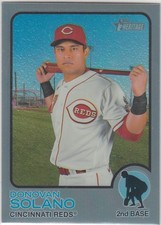 2022 Donovan Solano Topps Heritage CHROME REFRACTOR /373 - #586 Cincinnati Reds