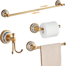 Antique Bronze Bathroom Hardware Set,Adjustable Towel Rack Toilet Roll Paper