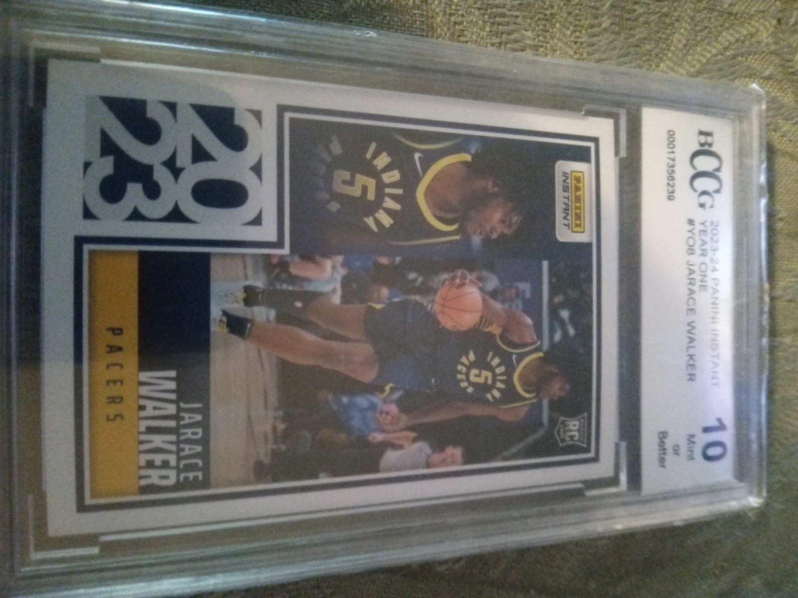 Panini 2023-24 Instant Jarace Walker Indiana Pacers Rookie Insert BCCG 10