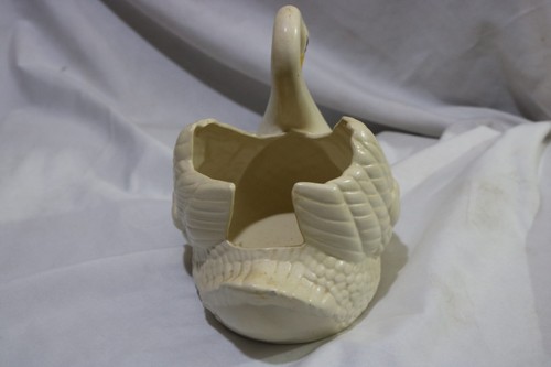 Vintage Ceramic Swan Glazed Planter Holland Mold 1966 Farner 8.5x6 Home Decor - Picture 4 of 6