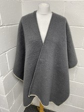 Marks And Spencer Grey Brushed Whipstitch Thick Poncho One Size BNWT PWM