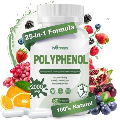 inGreens 25-in-1 Polyphenols Supplement, 2000MG Powerful 60 Count (Pack of 1) 