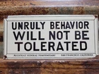 VINTAGE ALCATRAZ PORCELAIN SIGN RARE OLD PENITENTIARY JAIL PRISON SAN FRANCISCO