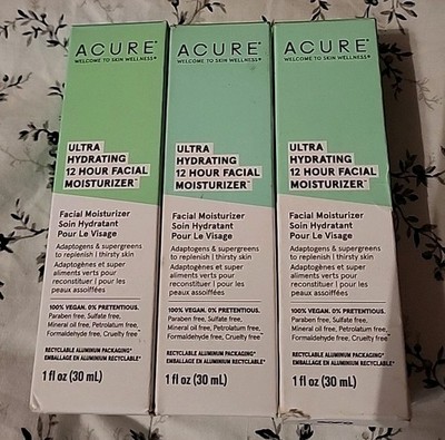 3 Acure Ultra Hydrating 12 Hour Facial Moisturizer 1oz