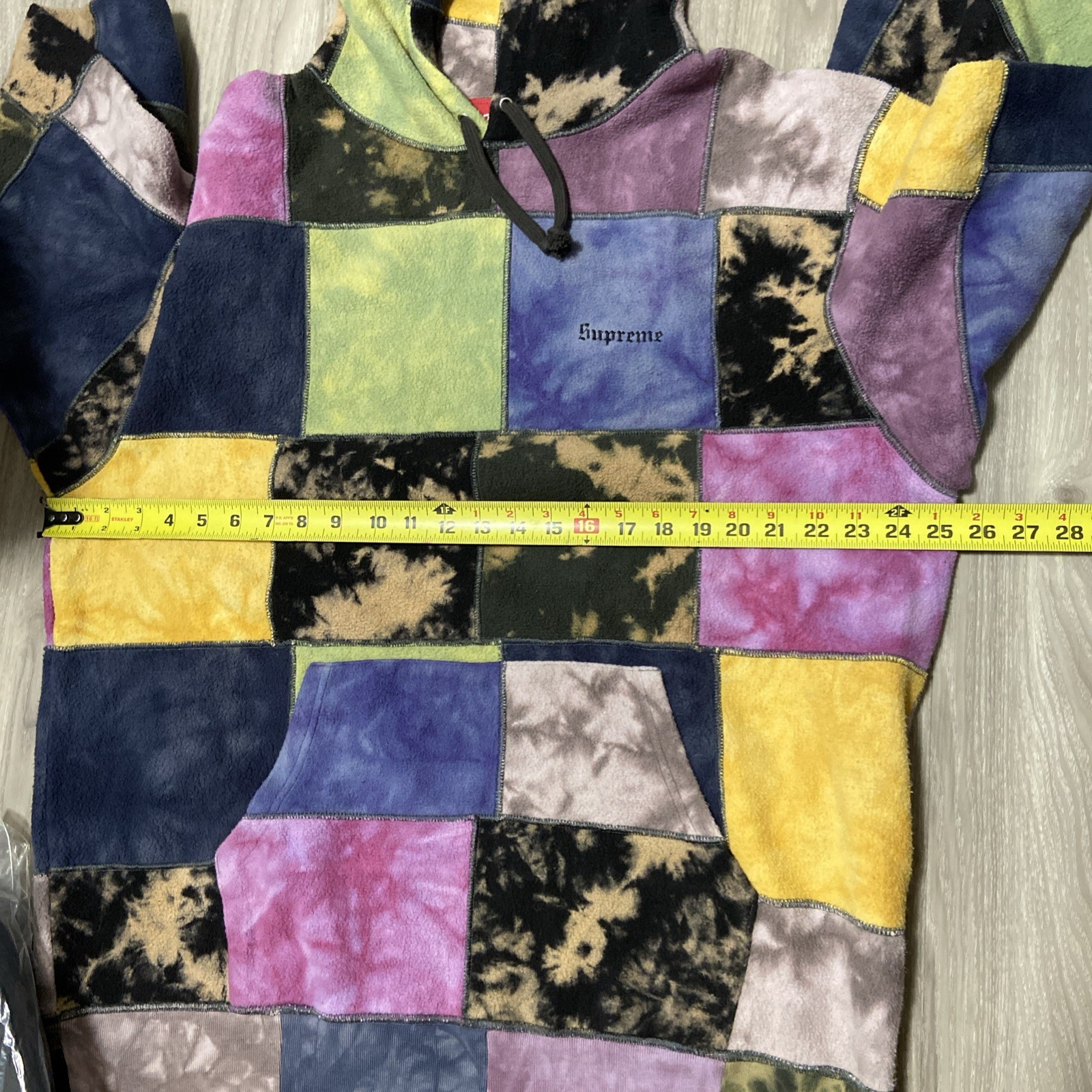 Supreme Patchwork Tie Dye Hooded Pullover Cotton … - image 8