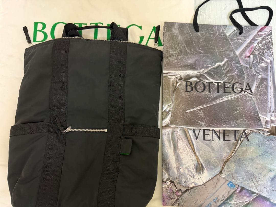 Bottega Veneta Small Voyager Nylon Backpack Tote Bag Used