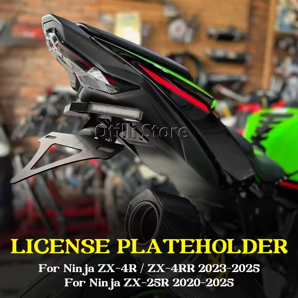 Motorcycle License Plate Holder Rear Tail Tidy LED For Kawasaki
