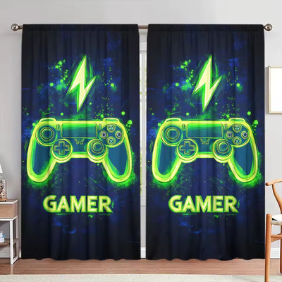 Scheibengardinen Gamer Joypad Druck Lichtfilter Polyester Vorhänge alle Größen