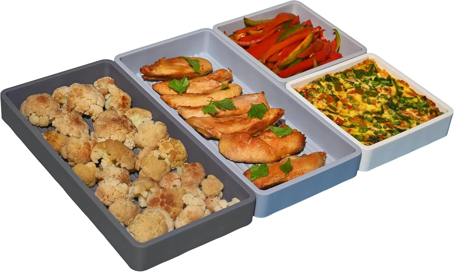 Silicone Sheet Pan Dividers Oven Cooking Meal Prep Easy to Clean Nonstick Baking