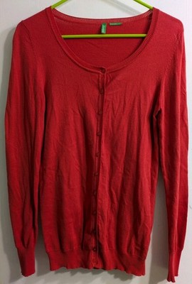 United Colors of Benetton Women's Cardigan, Red, Size Small