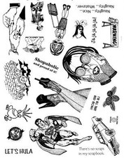 Unmounted Rubber Stamp Plate, Unmounted/Uncut Pink Rubber Stamps