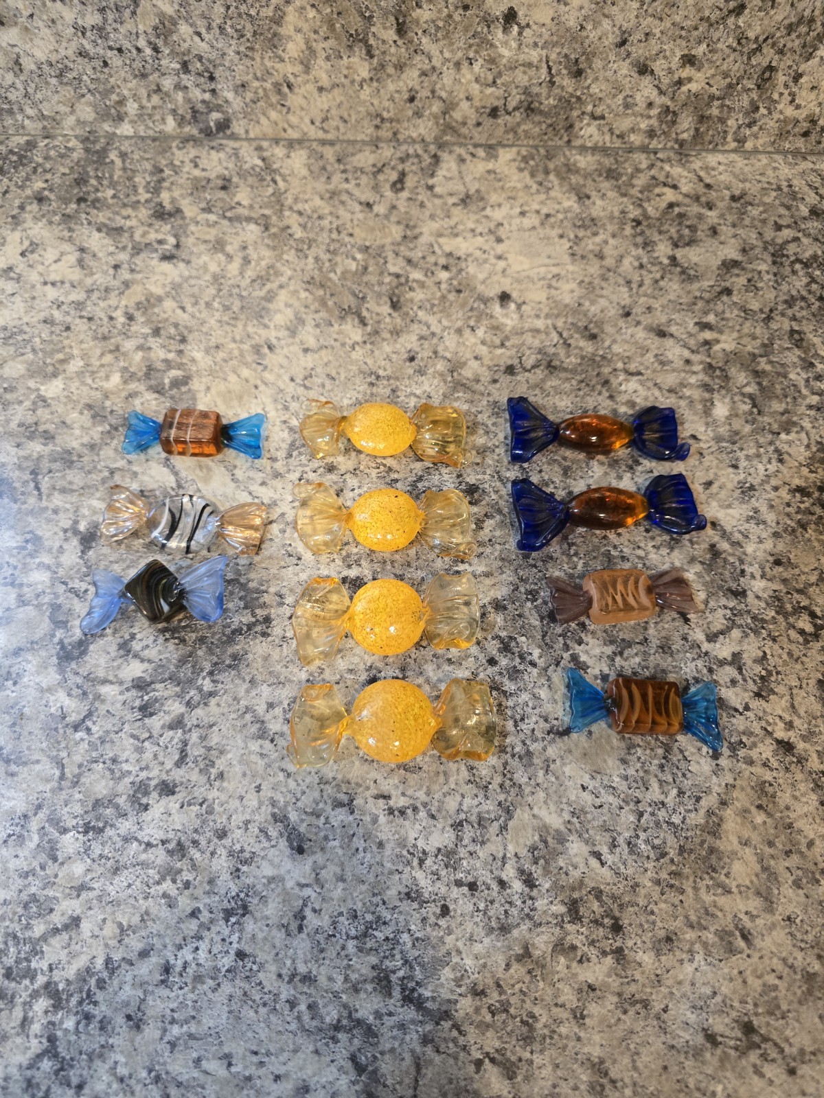 Murano Art Glass Candy Lot of 11 Hand Blown Wrapped Sweets Colorful Decor