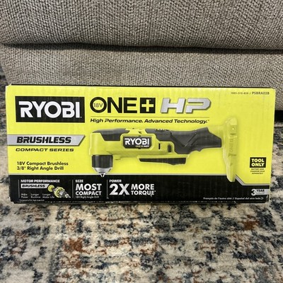 Ryobi 18V Compact Brushless 3/8  Right Angle Drill (PSBRA02B)