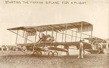Two circa 1910 Boston MA aviation postcards, airplanes, Farman biplane, Kearny,