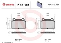 Brembo Bremsbelagsatz, Scheibenbremse P 54 052 FüR Mitsubishi