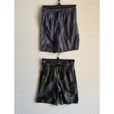 Boys Size 4/5 Athletic Shorts Lot DriWorks Gray  Black Green Geometric 2pc