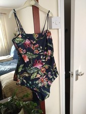H&M Women's Blue Floral One-Piece Swimming Costume EUR Size 38(8uk)