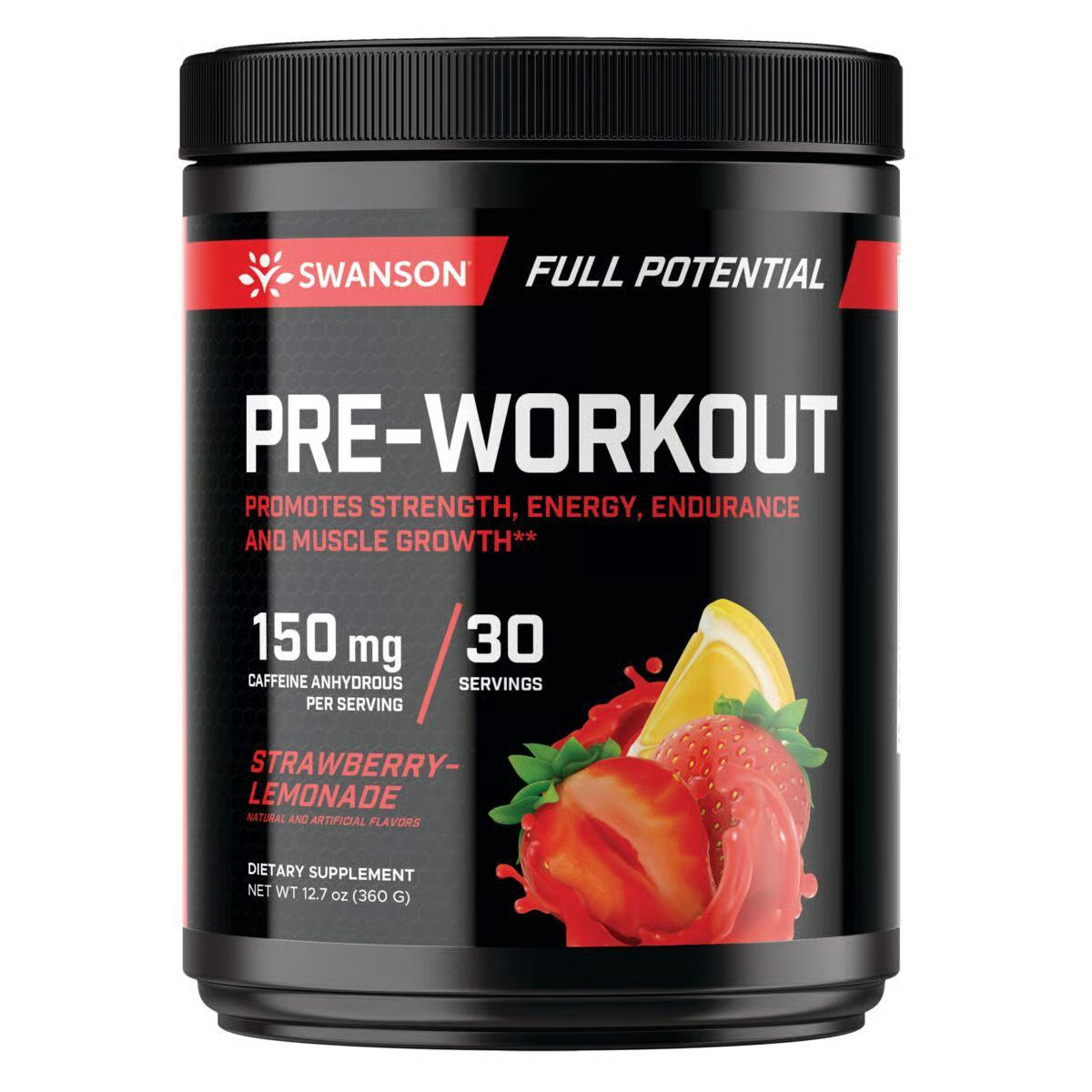 Swanson Full Potential Pre-Workout - Strawberry-Lemonade 127 oz Pwdr 6790₽