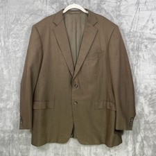Vtg Ermenegildo Zegna Blazer Mens 48R Silk Wool Jacket Birdseye Olive Brown READ