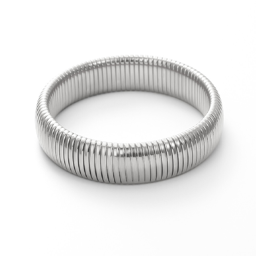 Stainless Steel Stretchable Spring Bracelet Cuff Bangle For Mens Women Gift
