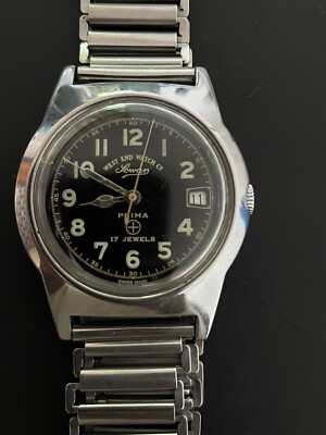 Vintage West End Watch Co Sowar Black Dial Manual Winding Serviced Watch 35 mm