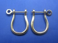 14k Solid Yellow Gold Pirate Shackle Earring Pair Screw Post Crisol Jewelry 14k Solid Yellow Gold Pirate Shackle Earring Pair Screw Post Crisol Jewelry