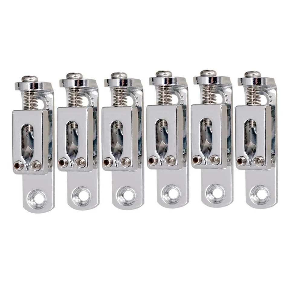 6 pezzi/set selle per ponte individuali per chitarra a 6 corde argento con viti - Immagine 2 di 4