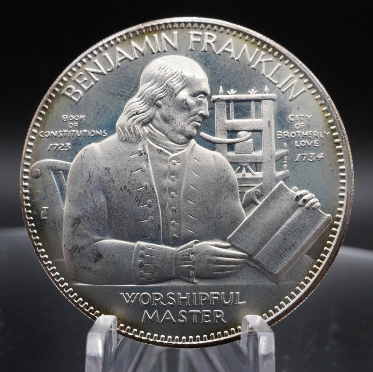 Benjamin Franklin International Fraternal Commemorative 925 Silver