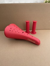 Viscount Dominator BMX Bicycle Seat Grips Old School Hard Shell saddle GT Red