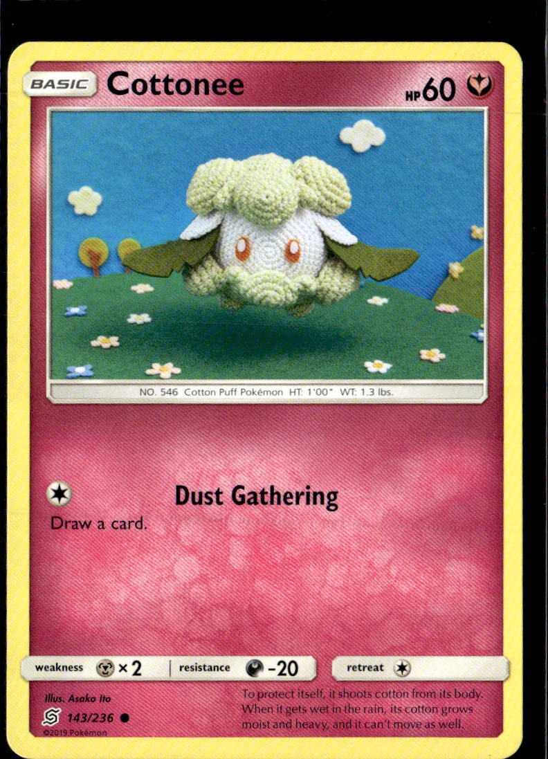 Pokemon Cottonee 143/236 Unified Minds Non Holo Common  2 Card Lot