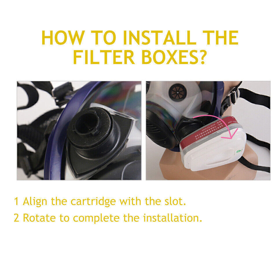 17in1 6900 Gas Mask Auto Car Painting Spray Full Face Respirator Safe Breathing