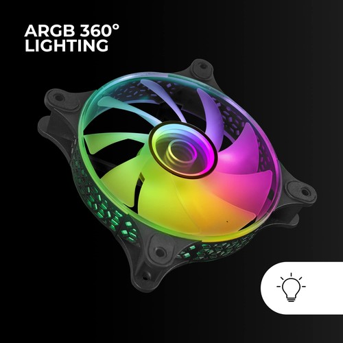 Mars Gaming MF-3D Czarny, ARGB 360° 12cm Luefter, 3D Infinity Mirror - Zdjęcie 6 z 6