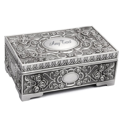 Peacock Jewelry Box Silver Plated Gifts For Her Personalised