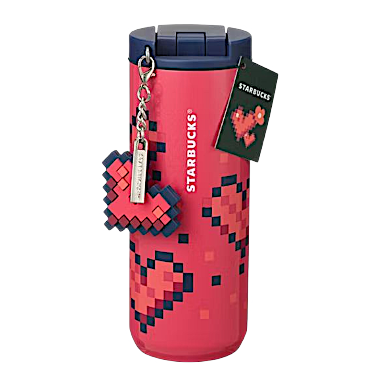 Starbucks ハート柄 水筒 Starbucks Pixel Heart Tumbler 12oz Stainless steel cup Mother's