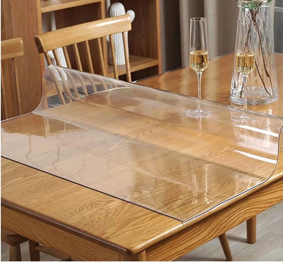PVC Clear Transparent Table Protector Cover 1.5mm Thick  Vinyl PVC Tablecloth - Image 3 of 4