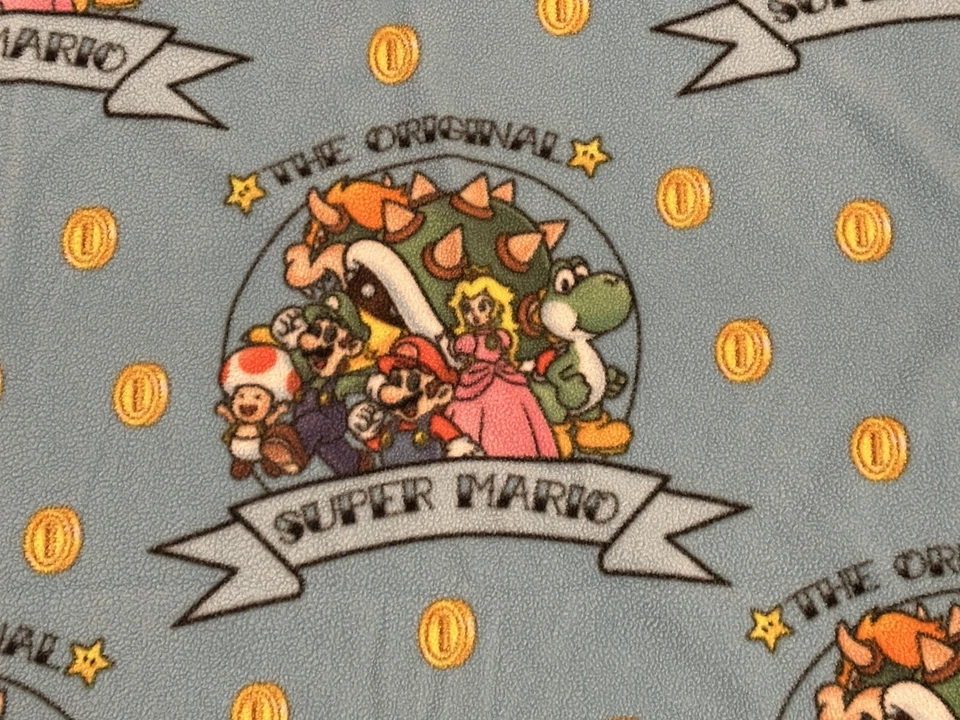 The Original Super Mario Nintendo Manta Fleece Tiro con Borde Satinado De Colección Foto 3 de 4
