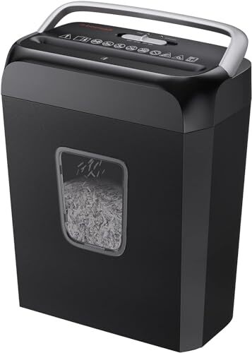 Paper Shredder for Home Use,6-Sheet Crosscut Paper 6-Sheet Cross cut (Upgrade)-image