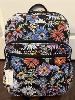 NEW Vera Bradley DAISIES XL Campus Backpack School College Book - Main Image