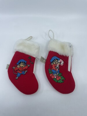 Vintage 1986  Two (2) An American Tail Fievel Tony Stocking by Sears & McDonalds