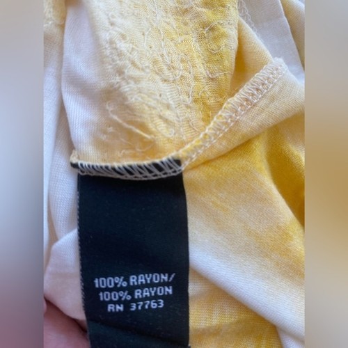 NWT Rafaella Sequin Lightweight V Neck Yellow White Top Boho Funky Top SZ 3X/3EX - Picture 8 of 8
