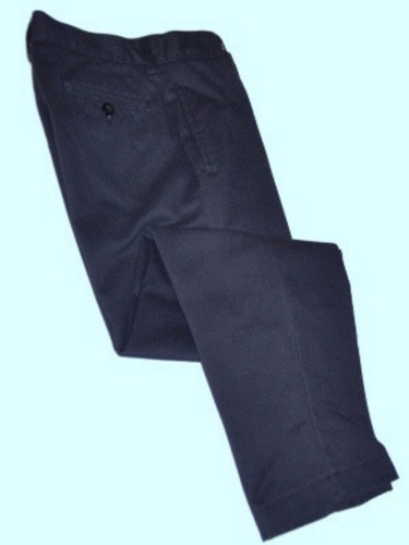 LANDS END Navy School Uniform Plain Front Chino Pants Boys 16 Husky INSEAM 26"