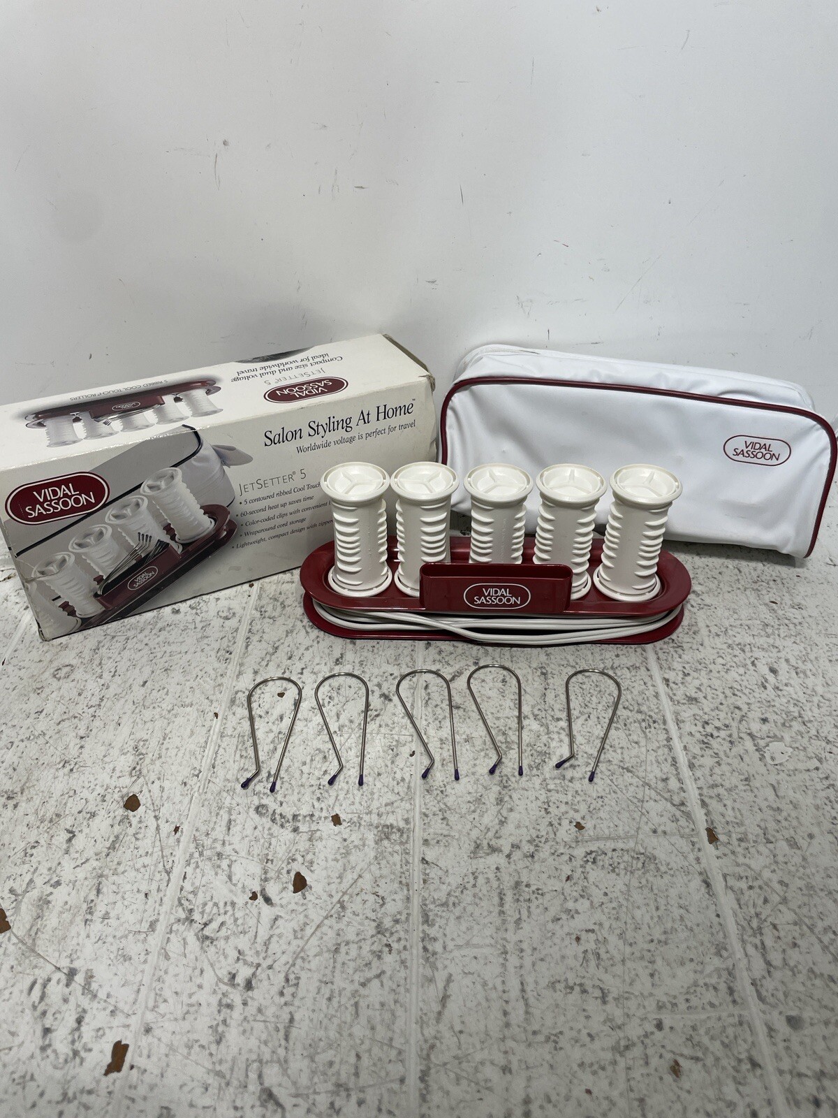 VS-305 Vidal Sassoon JET SETTER 5 - Hot Roller Curler Hairsetter w/Clips & Bag