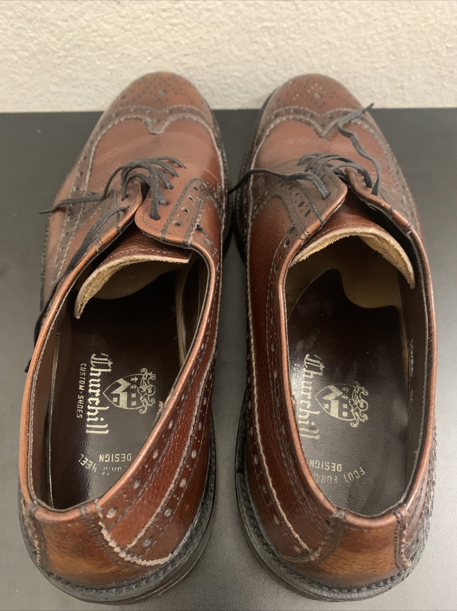 CHURCHILL Custom Brown Leather Wingtip Oxford Men