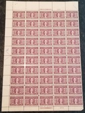 MALACK 325 3c James Monroe, Sheet of 50, VF OG NH, e..MORE.. k0349